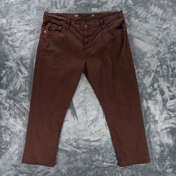 AG Adriano Goldschmied Graduate Pants Men 40x26 Brown Tailored Leg Casual Dress - Picture 1 of 11